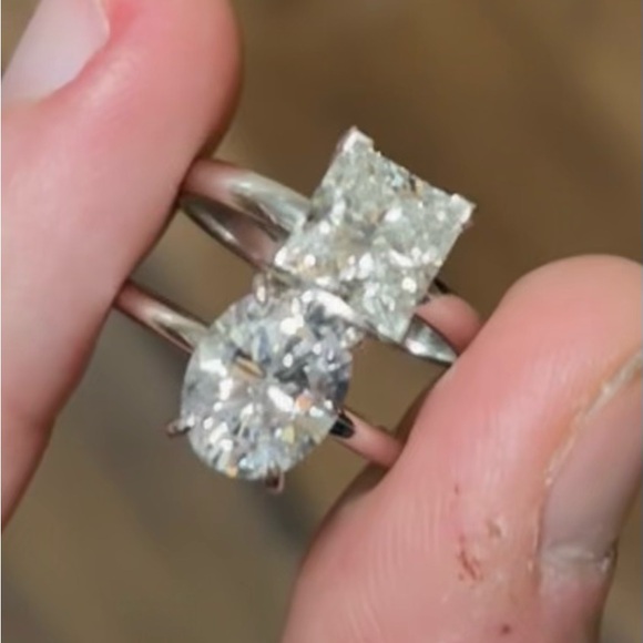 SOLD $210 3 Carat Oval Simulated Diamond .925 Sterling Silver with Hidden Halo - Picture 10 of 12